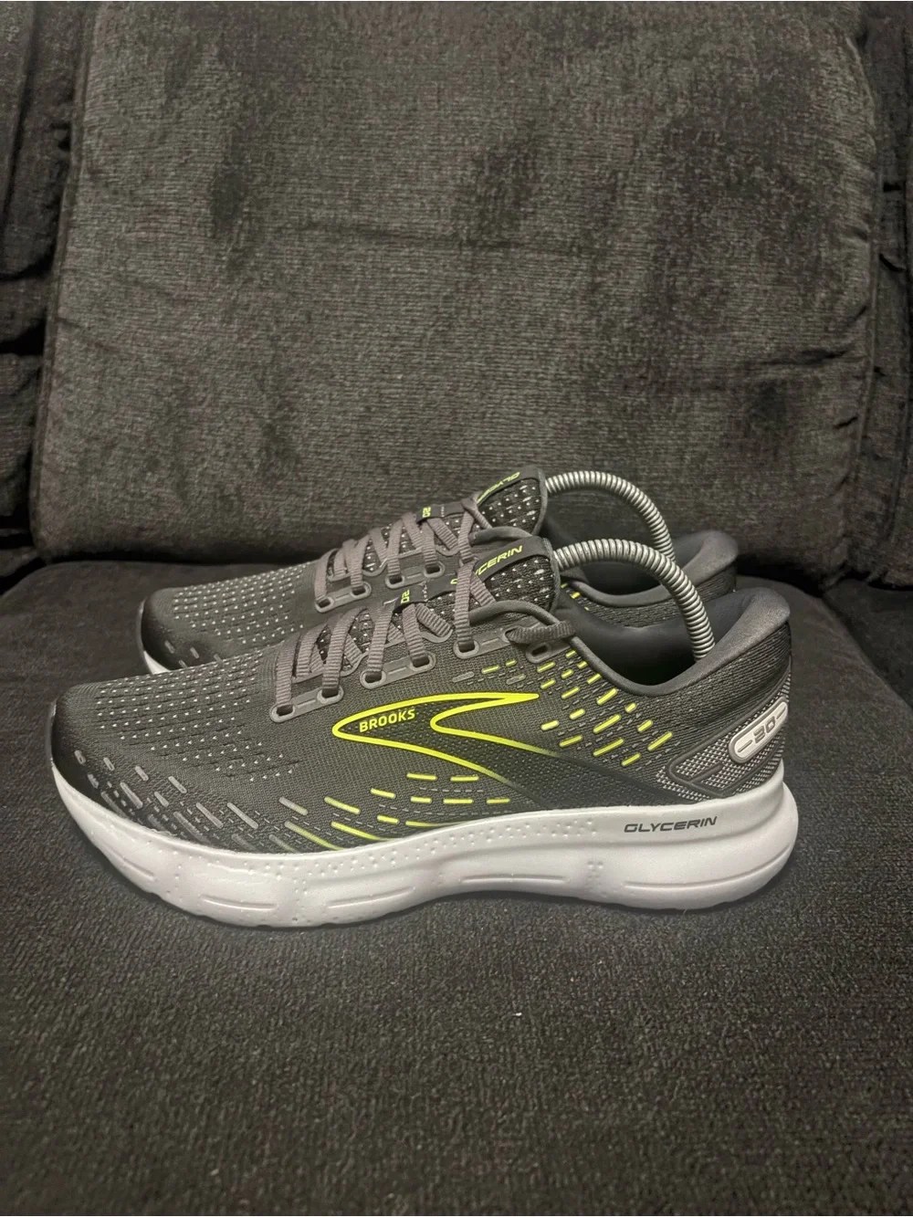 Brooks Glycerin 20 Mens Running Walking Shoes Gray Athletic Sneakers Size 9.5D
